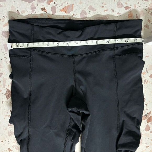 Lululemon run zoom ruched cropped leggings black size 6 - Picture 9 of 15